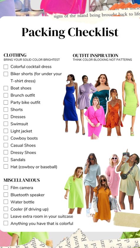 Bachelorette Packing List, Bachelorette Cocktails, Bachelorette Inspo, Colorful Cocktails, Bachelorette Dress, Up Theme, Biking Outfit, Drunk In Love, Dressy Shoes