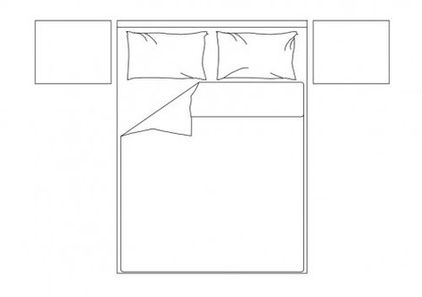 DOUBLE BED TOP VIEW | FREE CADS Bed Plan View, Bed Elevation, Bed Block, Simple Bed Design, Bed Top View, Gold Bed Frame, Bed Drawing, Bed Blocks, Bed Vector