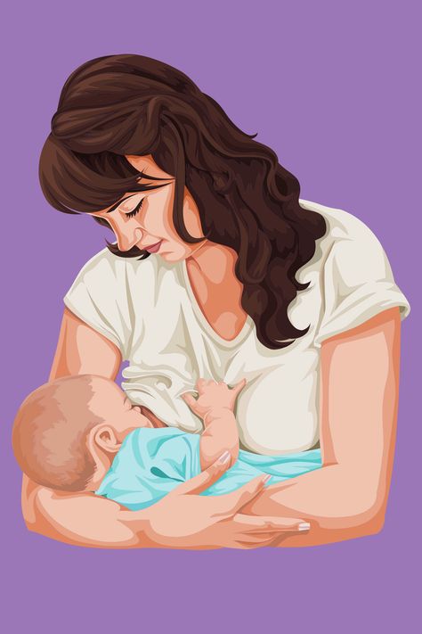 Breastfeeding Poster, Mother Feeding Baby, Baby Vector, Breastfeeding Art, World Breastfeeding Week, Mother Feeding, Breastfeeding Week, Stopping Breastfeeding, Feeding Baby