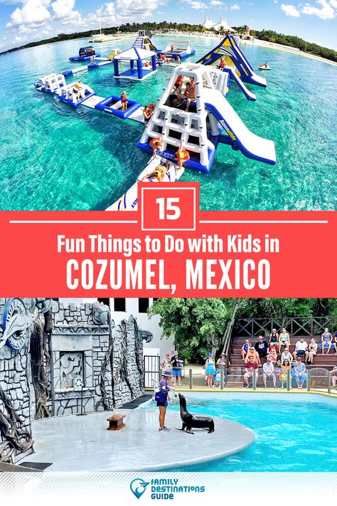 Dreaming about a family vacation to Cozumel, Mexico and looking for things to do? We’re FamilyDestinationsGuide, and we’re here to help: Discover the most fun things to do in Cozumel with kids - so you get memories that last a lifetime! #cozumel #cozumelthingstodo #cozumelwithkids #cozumelactivities Playa Del Carmen With Kids, Cozumel Mexico Things To Do In, Cozumel Mexico Beaches, Cozumel Mexico Cruise, Rivera Maya Mexico, Things To Do In Cozumel, Mexico Family Vacation, Cozumel Excursions, Cozumel Beach