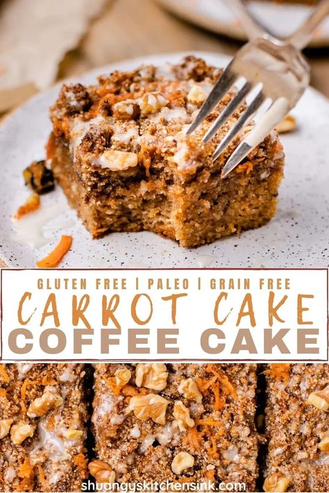 Carrot Coffee Cake, Vegan Cream Cheese Icing, Spiced Carrot Cake, Paleo Carrot Cake, Carrot Cake Bars, Carrot Spice Cake, Dairy Free Cream Cheese, Moist Carrot Cakes, Vegan Carrot Cakes