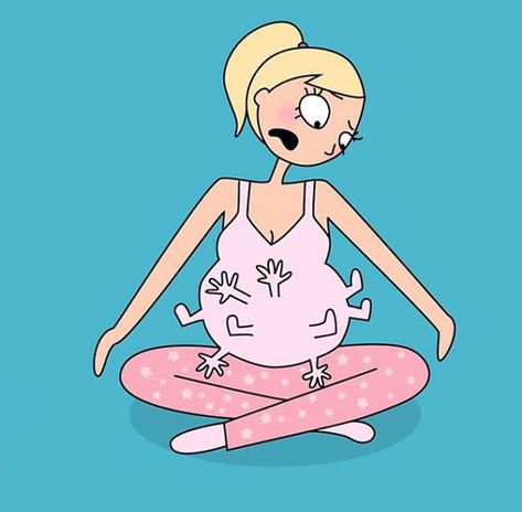 10 Hilarious Pregnancy Problems Every Mom Will Relate To Pregnancy Memes, Pregnancy Art, Pregnancy Problems, Baby Kicking, Baby Belly, Pregnancy Humor, Funny Illustration, Third Trimester, After Baby