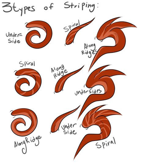 Drawing Reference Dragon, Horn Ideas Drawing, Horn Drawing Reference, Dragon Horns Reference, Demon Tail Designs, Types Of Horns, Horn Reference, Anime Horns, Horn Styles