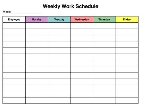 10 Best Free Printable Blank Employee Schedules - printablee.com Free Schedule Template, Weekly Schedule Printable Free, Weekly Time Sheet Free Printable, Timesheets Template Free Printable, Free Printable Schedule Templates, Appointment Template Free Printable, Babysitting Schedule, Schedule Templates For Work, Printable Work Schedule Templates