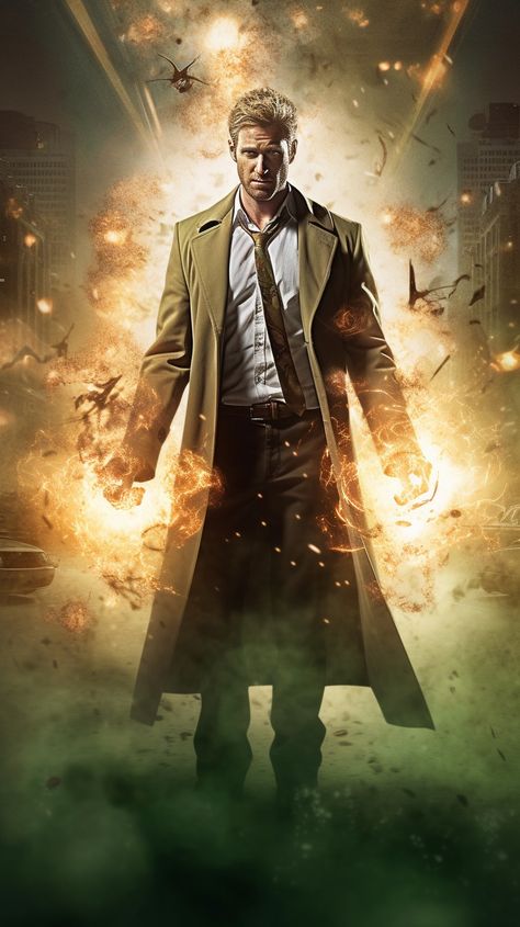 Constantine Comic, Dc Wallpaper, Constantine Hellblazer, Batman Film, Justice League Dark, John Constantine, Batman Pictures, Posters Design, Evil Villains