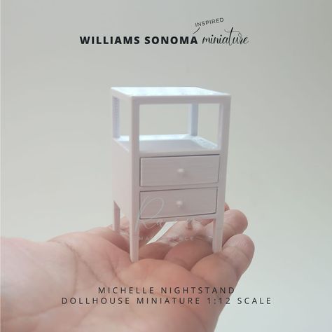 Dollhouse Nightstand, Mini House Furniture, Miniature Bedroom, Modern Dollhouse Furniture, Mini Furniture, Miniature World, Beach Bungalow, Mini Doll House, Cad File