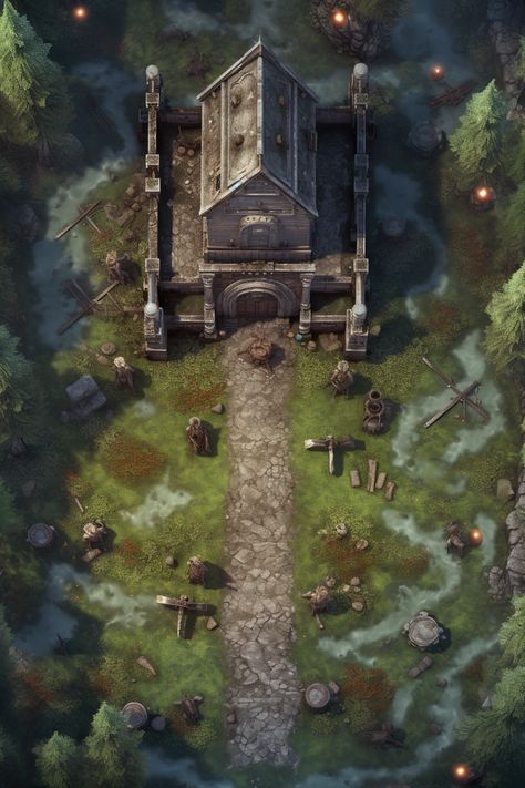 Graveyard Battlemap, Dnd Graveyard, Dungeons And Dragons Maps, Environment Map, Dnd Backgrounds, Fantasy City Map, Dnd World Map, Battle Map, Fantasy World Map