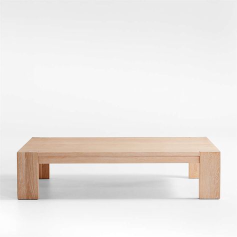 Coffee Tables: Traditional, Round & Modern Coffee Tables | Crate & Barrel Coffee Table Crate And Barrel, White Oak Coffee Table, Round Coffee Table Modern, White Oak Wood, Oak Coffee Table, Large Coffee Tables, Coffee Tables For Sale, Coastal Living Room, Square Table