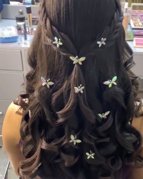 Clip Hairstyle, Tiny Butterfly, Mini Butterfly, Butterfly Clips, Half Up, Wig Hairstyles, All The Colors, Butterflies, Embellishments