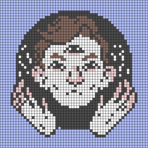 Alpha pattern #150074 | BraceletBook Ricky Montgomery Album Cover, Pierce The Veil Alpha Pattern, Crochet Tapestry Album Cover, Hozier Alpha Pattern, Band Alpha Pattern, Junji Ito Alpha Pattern, Album Cover Pixel Art Grid, Album Cover Crochet Grid, Album Alpha Pattern