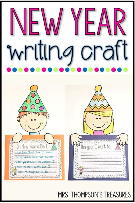 Senior Kindergarten, New Year Writing, First Grade Freebies, Free Writing Prompts, Cute Writing, Winter Writing, 2nd Grade Writing, Teacher Freebies, 1st Grade Writing