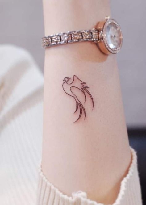 Simple Phoenix Tattoo, Still I Rise Tattoo, Bird Decals, Tatoo Dog, Phoenix Tattoo Feminine, Small Phoenix Tattoos, Phoenix Bird Tattoos, Phönix Tattoo, Phoenix Tattoos