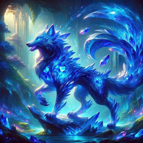 Mystical Gem Wolves 💎🐺 #aiart #aiartworks #aiartdaily #generativeart #aiartcommunity #digitalart #generatedart #digitalpainting #artwork #digitalartist #characterdesign #fantasyart #fantasyartwork #fantasy #elemental #wolf #gemstone #legends Ice Wolf Fantasy Art, Dire Wolf Fantasy Art, Wolf Mythical Creatures, Fantasy Elemental Creatures, Wolf Dragon Hybrid, Mystical Wolf Art, Elemental Wolf, Ice Wolf, Wolf Art Fantasy