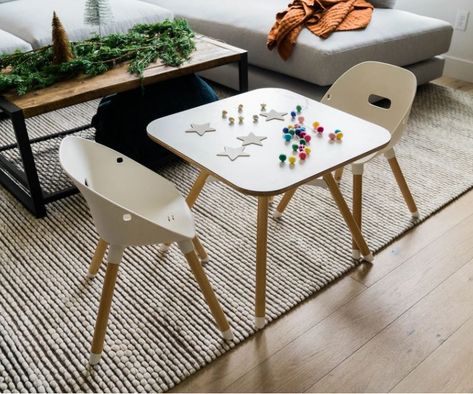 Toddler Play Table, Modern Minimal Style, Playroom Table, Kids Play Table, Kids Dining, Toddler Table And Chairs, Toddler Table, Toddler Classroom, Toddler Chair