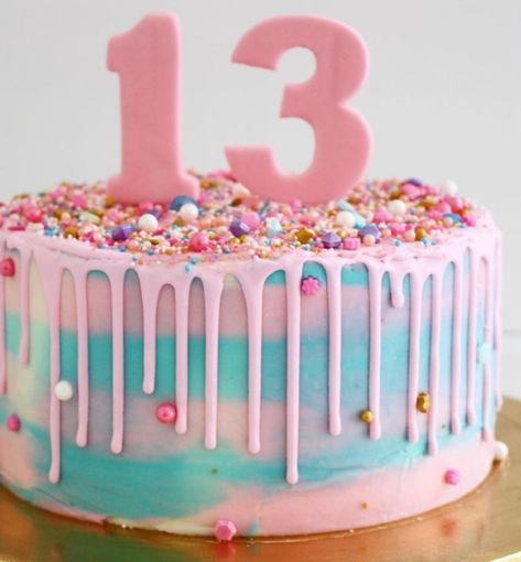 13 Yo Birthday Cake, Teens Birthday Cake, 13 Year Birthday Cake, 13th Girl Birthday Cake, 13 Cake Birthday Girl, Cake Ideas 13th Birthday, 13 Birthday Cake Girl, 13th Birthday Cake Aesthetic, Girls 13th Birthday Cake