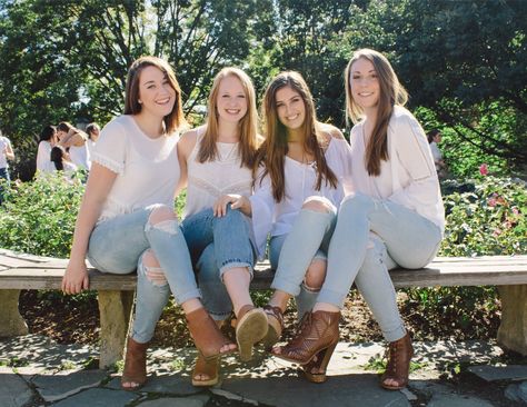 Recruitment photoshoot  White shirt, light jeans, and brown wedges White Shirt And Jeans Outfit Photoshoot Group, White Shirt And Jeans Photoshoot Friends, New Jeans Group Photoshoot, Jeans And White Shirt Photoshoot, Photoshoot White Shirt, Jeans Outfit Photoshoot, White Shirt Photoshoot, Recruitment Photoshoot, Senior Friend Group Photo Shoot