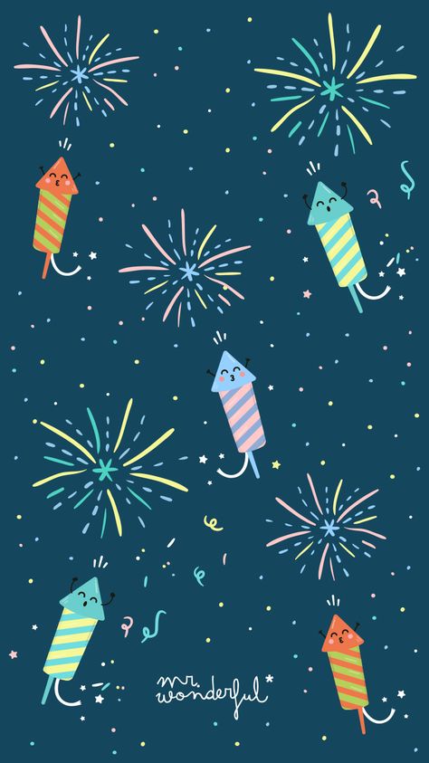 Wonderful Wallpapers, Fireworks Wallpaper, Background Lockscreen, Whatsapp Wallpaper, Mr Wonderful, Smartphone Wallpaper, Kawaii Wallpaper, Cute Backgrounds, Kawaii Drawings