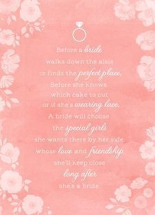 Bridesmaid Poem on Pink Watercolor Bridesmaid Proposal Poem, Bridesmaid Poem, Bridesmaid Poems, Wedding Jitters, Wedding Yellow, Wedding Poems, Bridesmaid Boxes, Bridesmaid Card, Be My Bridesmaid Cards