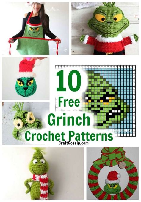 10 Free Christmas Grinch Crochet Patterns – Crochet Crochet Grinch Pattern, Grinch Pattern, Grinch Crochet, Crochet Grinch, Minimalist Crochet, Crazy Patterns, Crochet Outfits, Christmas Crochet Patterns Free, Grinch Ornaments