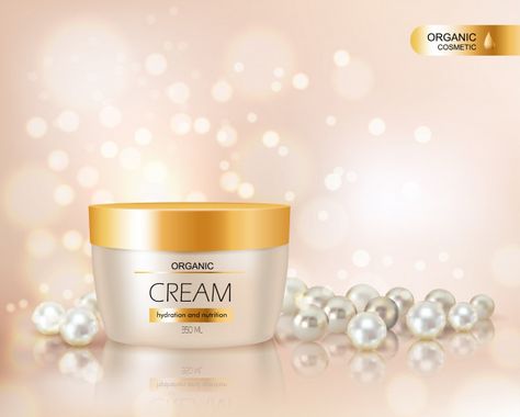 Face cream container and pearls Free Vec... | Free Vector #Freepik #freevector #background #banner #poster #gold Gold Skincare, Event Poster Template, Book Design Inspiration, Glowing Background, Store Banner, Fashion Banner, Business Banner, Organic Cosmetics, Beauty Cream