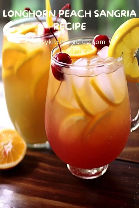 Last Updated on September 30, 2023 As we approach the summer season, there’s nothing more refreshing and delicious than a fruity sangria. This easy-to-make drink is perfect for any occasion and will surely become a favorite for your next gathering. And what makes it even better is that this procedure comes straight from the popular ... <a title="Longhorn Peach Sangria Recipe – Easy Kitchen Guide" class="read-more" href="https://easykitchenguide.com/longhorn-peach-sangria-recipe/" ... Peach Sangria Recipes Easy, Applebees Peach Sangria Recipe, Peach Raspberry Sangria, Peach Sangria Recipe, Gallon Sangria Recipe, White Wine Sangria Peach, Peach Strawberry Cherry Summer Sangria, Fruity Sangria, Peach Sangria Recipes