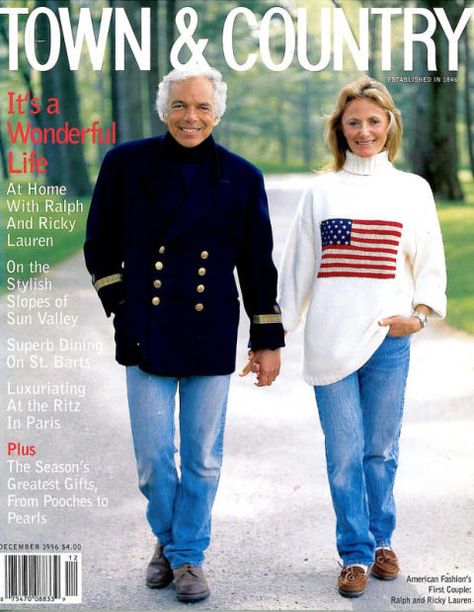 December 1996 Ricky Lauren, Ralph Lauren Ads, Ralph Lauren Aesthetic, Town And Country Magazine, Country Magazine, 90s Ralph Lauren, Designer Ralph Lauren, Into The West, Sheath Dresses