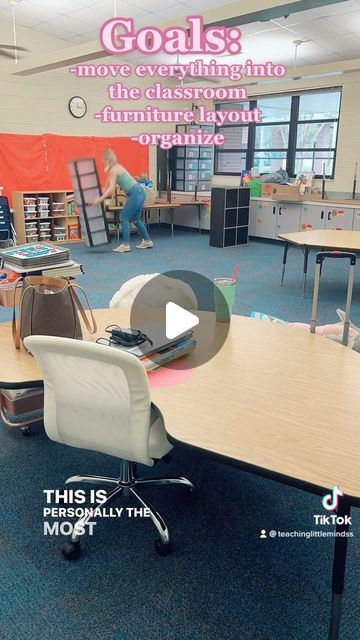 Sabrinna on Instagram: "Here’s what day one consisted of! 

✨ bring everything into the classroom 

✨ decide where you want your furniture

✨organize as you pull things out and sort them into that area of the room! 

Come back tomorrow for day ✌🏻 setup! ♥️♥️

#classroomsetup #backtoschool #newteachertips #newteachertip #firstdayofschool #firstweekofschool #firstdayofkindergarten
#socialemotionalclassroom
#bohoclassroom #bohoclassroomdecor #bohoteacher #consciousdiscipline #mindfulclassrooms #mindfulclassroom #mindfulclassroompractice
#teachersofinstagram #teachersfollowteachers #teachers #teachersofig #teaching #teachinginapandemic #teachingin2022 #teachingduringcovid19 #kindergarten #kindergartenteacher #kindergartenclassroom" Organize Kindergarten Classroom, Classroom Table Group Storage, Ebd Classroom Set Up, Desk Arrangement Ideas Elementary, Male Teacher Classroom Decor, Kindergarten Classroom Setup Layout, Classroom Furniture Ideas, Classroom Table Arrangement, Kindergarten Classroom Setup