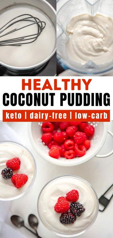 Looking for an easy healthy dessert? This Healthy Coconut Pudding has 2 flavor options (plain or spiced) and even works as a great healthy whipped cream substitute! It's easily made into a great keto coconut pudding too by using the sugar-free option. Make this low-carb coconut pudding easily anytime and enjoy the smooth and creamy flavor! healthy breakfast coconut pudding | sugar-free coconut pudding | paleo coconut pudding | vegan coconut pudding | aip pudding | dairy-free coconut pudding Healthy Whipped Cream, Cream Substitute, Coconut Milk Pudding, Dairy Free Whipped Cream, Milk Pudding, Autoimmune Paleo Recipes, Aip Paleo Recipes, Aip Desserts, Coconut Pudding