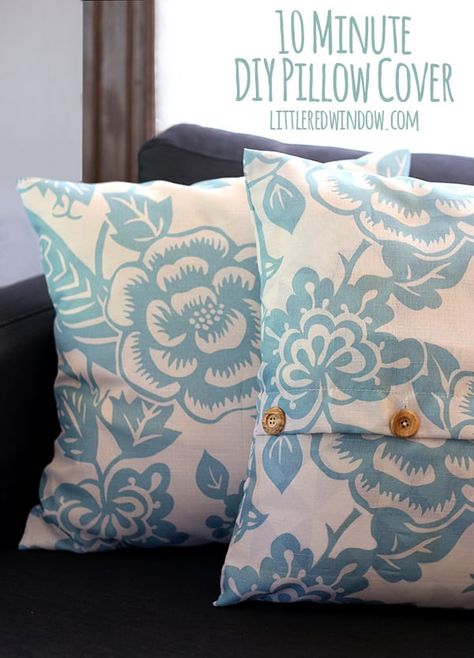 10 Minute DIY Pillow Cover with buttons! You won't believe what it's made from! | littleredwindow.com Diy Scatter Cushions Sewing, Diy Scatter Cushions Ideas, Cushion Covers Ideas Diy How To Make, Diy Pillow, Diy Baby Headbands, Diy Pillow Covers, Pillow Ideas, Headband Pattern, Diy Pillows