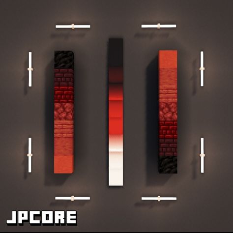 Minecraft Nether Color Palette, Crimson Wood Minecraft, Minecraft Red Gradient, Copper Gradient Minecraft, Minecraft House Crimson Wood, Minecraft Warped Builds, Minecraft Floor Designs Circle, Minecraft Block Palette Gradient, Nether Spawn Ideas Minecraft