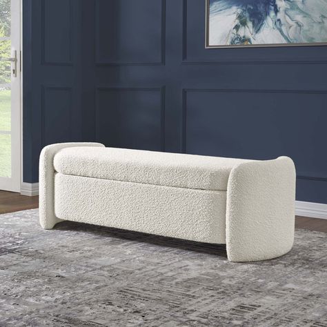 Nebula Boucle Upholstered Bench 2023 Dining Room, Cozy Bedroom Furniture, Boucle Bench, Sleek Living Room, Closet Bench, Accent Bench, Upholstered Storage Bench, Entryway Bedroom, Nursery Furniture Sets