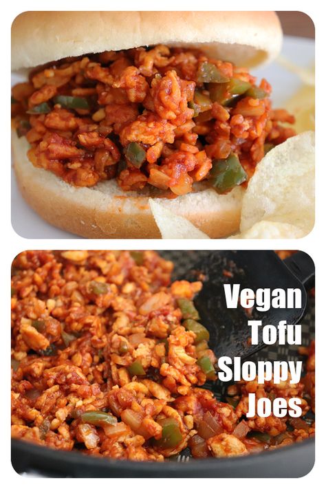 Plant Based Sloppy Joes, Easy Vegan Sloppy Joes, Tofu Sloppy Joes, Vegan Sloppy Joes Tofu, Grated Tofu, Veggie Sloppy Joes, Sloppy Joe Lentils, Vegetarian Sloppy Joes, Firm Tofu Recipes