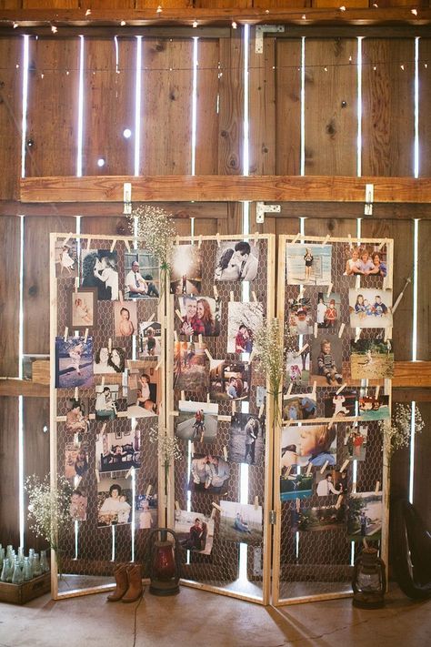 familiy photos display ideas for your wedding day Diy Photo Display, Wedding Photo Display, Rustic Wedding Decorations, Deco Champetre, Interior Vintage, Decoration Photo, Wedding Forward, Rustic Wedding Decor, Diy Photo