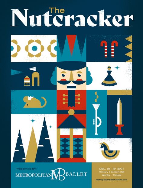 Nutcracker Graphic Design, Nutcracker Poster Design, Christmas Branding Design, Xmas Illustration Design, Nutcracker Poster, Nutcracker Illustration, Christmas Branding, Grpahic Design, Christmas Illustration Design