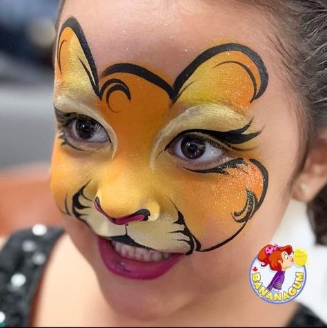 Lion Face Painting For Kids, Face Painting Lion, Fox Face Paint, Lion Face Paint, Lion Makeup, Face Painting Unicorn, Kitty Face Paint, Animal Face Paintings, Festival Face Paint