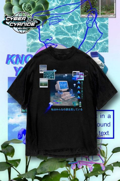 It has a little bit of seapunk Webcore Aesthetic Outfit, Cybercore Shirt, Webcore Outfits, Webcore Fashion, Vaporwave Aesthetic Outfits, Vaporwave Outfit, Arcade Fashion, Aesthetic Cybercore, Sims Aesthetic