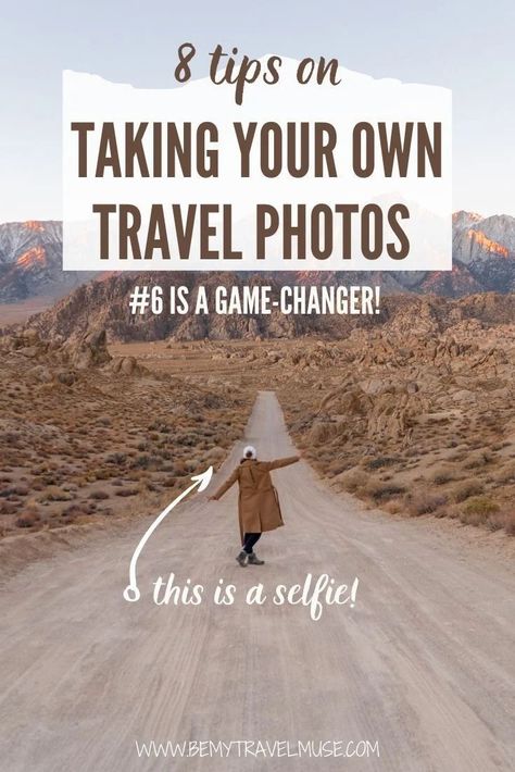 How To Take Beautiful Travel Photos of Yourself Selfie Ideas Travel, Solo Travel Photography Ideas, Travel Selfie Ideas, How To Take Photos Of Yourself, Cute Hiking Pictures, Travel Selfies, Travel Selfie, Dslr Photography Tips, Time Lapse Photography