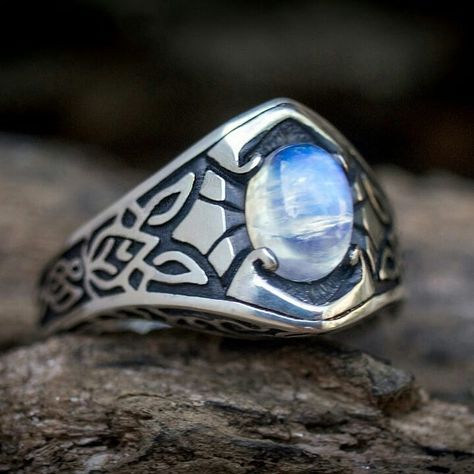 Celtic Engagement Rings, Celtic Knot Designs, Pattern Ring, Sterling Silver Engagement Rings, Unique Wedding Bands, Silver Engagement Rings, Shop Engagement Rings, Moonstone Ring, Men's Rings