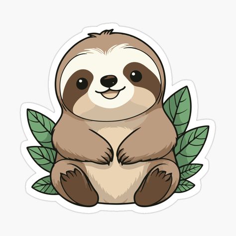 Get my art printed on awesome products. Support me at Redbubble #RBandME: https://www.redbubble.com/i/sticker/Sweet-Sloth-Serenity-by-Atlantico54/158943363.EJUG5?asc=u Sloth Drawing, Sloth Cartoon, Styrofoam Art, Sloth Art, Kawaii Disney, Animal Doodles, Cute Sloth, Coloring Stickers, Sticker Collection