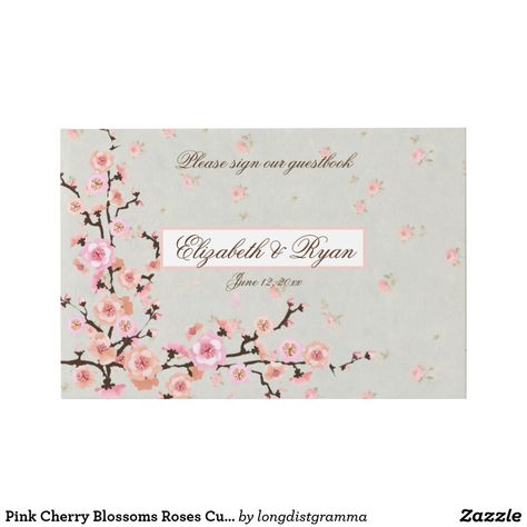 Spring Garden Wedding, Custom Guest Book, Cherry Blossom Branch, Pink Cherry, Guest Books, Perfect Pink, Apple Blossom, Themed Wedding, Spring Garden