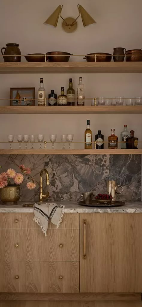 On The Ravine Parisian Home Bar, Home Bar Ideas, Everyday Aesthetic, Design Home Office, Kitchen Set Up, Book House, Home Bar Designs, Parisian Apartment, Kitchen Inspo