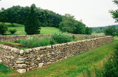 18 Different Types of Garden Fences ~ Page 15 of 19 ~ Bless My Weeds Stone Walls Garden, Winter Greenhouse, Garden Fences, Stone Fence, Stone Wall Design, Open Days, Outdoor Stone, Dry Stone Wall, Dry Stone