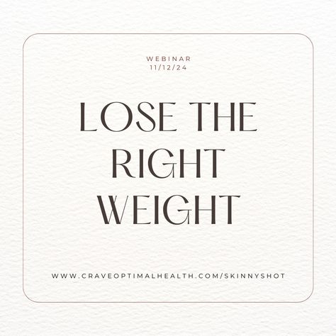 Are you obsessed with the scale? 🤔 Stop watching that number and start understanding your body composition! Join our GLP webinar on Nov 12 2024 for insights into medical weight loss, Olympic-grade dieting strategies, and lifestyle coaching for permanent success. 
Register: https://www.craveoptimalhealth.com/skinnyshot Lifestyle Coaching, Body Composition, Understanding Yourself, Coaching, Medical, Composition, Lifestyle, Beauty