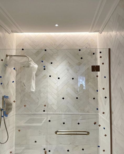 Light In Ceiling, Shower Tile Ideas, Led Strip Light, Tile Ideas, Strip Light, Led Strip Lighting, Shower Tile, Bathroom Inspiration, Led Strip