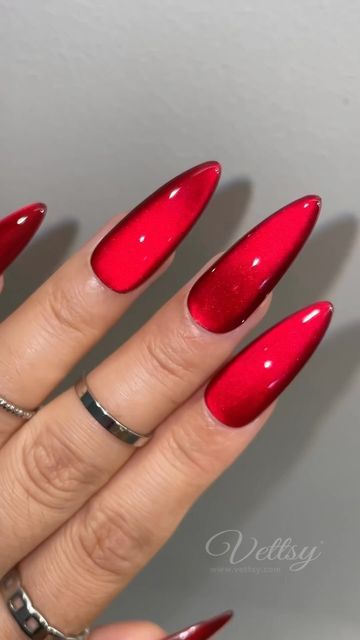 Vettsy on Instagram: "🗡️❤️ Red Velvet Cat Eye Nails for Halloween & daily wear 💅 What do you think? 🥰

🛒Products Used:
✨Super Cat Eye Gel-Fine
✨Hema-Free Gel-Passion

👉 Shop the same nail supplies via my bio or visit vettsy.com

Follow @vettsystore & @vettsynails for more nail inspiration 🧚‍♀️

👭Tag friends who would like this👭

#vettsynails #nailsathome #rednails #velvetnails #bloodynails #stilettonails #cateyenails #redcateyenails #halloweennails #halloweennailsdesign #halloweennailart #nailinspo" Nails For Halloween, Nail Art Halloween, Create Business, Velvet Nails, Eye Nails, Leaf Patterns, Cute Christmas Nails, Sweater Nails, Seasonal Nails