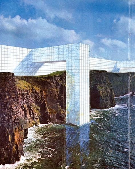 The Continuous Monument (On the Rocky Coast), by Superstudio Architecture Day, Radical Design, Linkedin Page, Paper Architecture, Rem Koolhaas, Conceptual Architecture, Architecture Collage, Outdoors Tattoo, Architecture Student