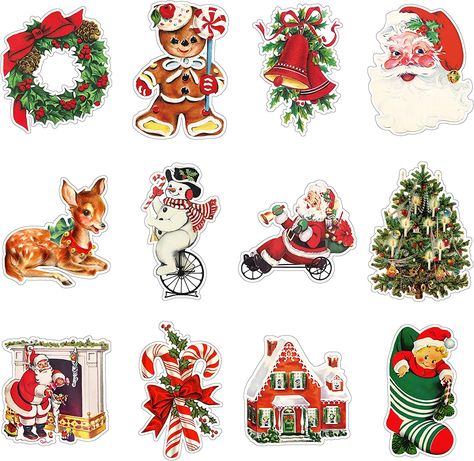 Snowman Cutout, Halloween Cut Outs, Christmas Cutouts, Winter Holiday Party, Christmas Tree Clipart, Retro Christmas Tree, Merry Christmas Decoration, Vintage Birthday, Holiday Party Decorations