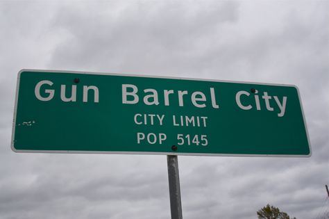 Gun Barrel City, Texas - Passed through here countless times when my old pal Jim and I went to Cedar Creek Lake. Texas Crafts, Texas Land, Purple Mountain Majesty, Texas Music, Texas Places, Washington Dc Travel, Dc Travel, Sea To Shining Sea, Cedar Creek