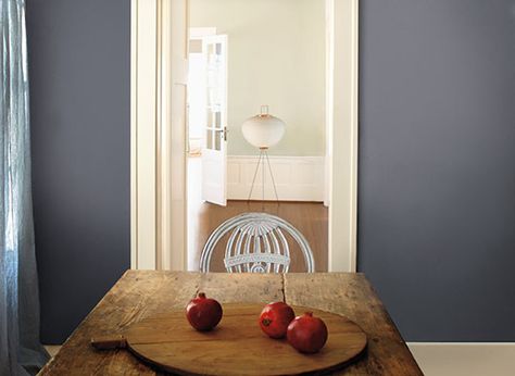 Tempest grey - Benjamin Moore Montpelier Benjamin Moore, Paint Trim, Color Combinations Paint, Benjamin Moore Colors, Room Paint Colors, Color Harmony, Painting Bathroom, Blue Walls, Room Paint