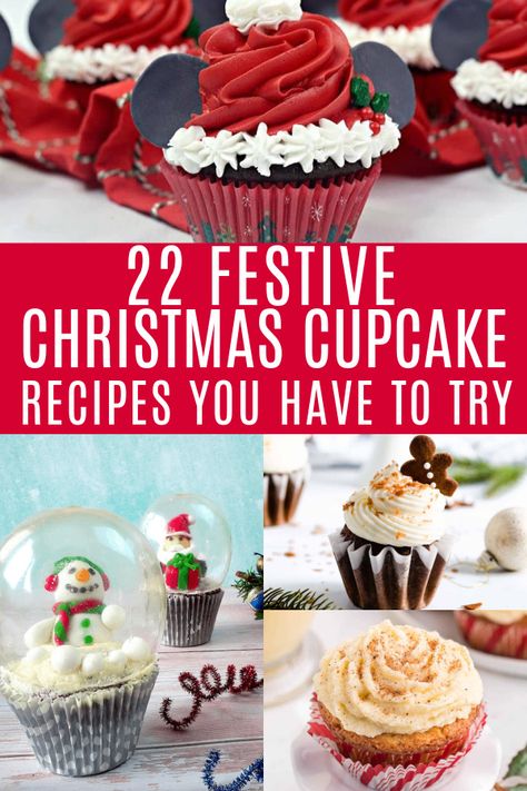 Christmas Themed Cupcakes Kids, Christmas Themed Baking, 21 Cupcakes, Christmas Themed Cupcakes, Christmas Themed Food, Christmas Cupcake Recipes, Christmas Cupcake Ideas, Christmas Themed Desserts, Adorable Cupcakes